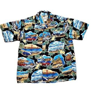 Reyn Spooner Shirt Mens Large Vintage American Classics Floral‎ Corvette Cars